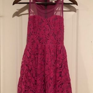 Women's Flower Print Lace Dress